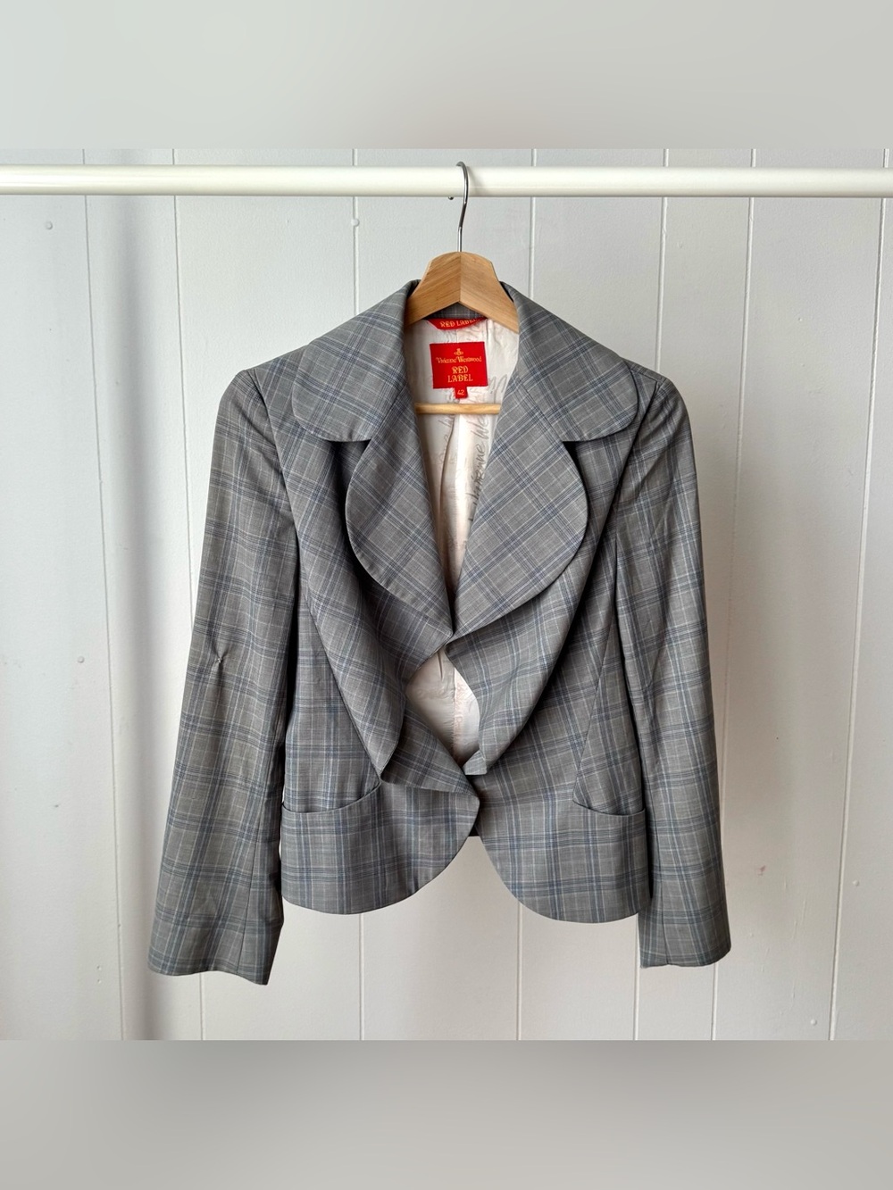 Vivienne Westwood Red Label Gray Plaid Love Jacket